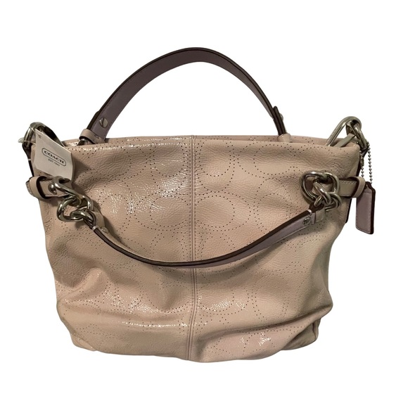 COACH Bag New With Tags Perforated Brooke Hobo Silver Lilac Leather Gorgeous Bag - Picture 2 of 10